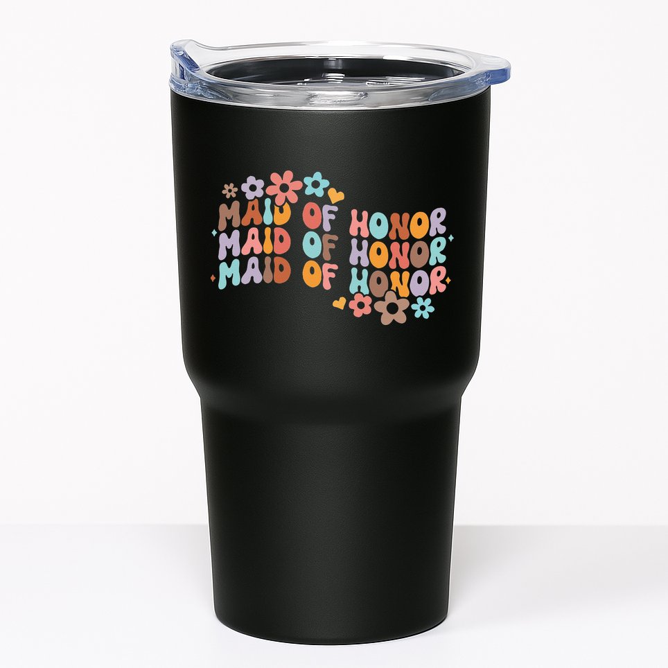 Maid Of Honor Bridesmaid Bridal Shower Groovy Bachelorette Tumbler