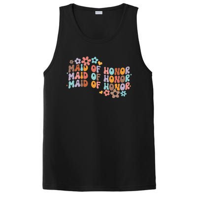 Maid Of Honor Bridesmaid Bridal Shower Groovy Bachelorette PosiCharge Competitor Tank