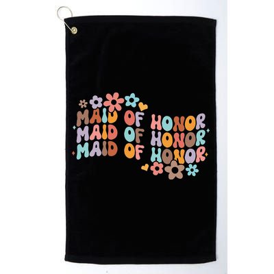 Maid Of Honor Bridesmaid Bridal Shower Groovy Bachelorette Golf Towel