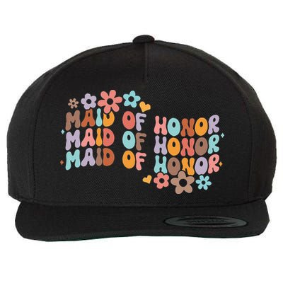 Maid Of Honor Bridesmaid Bridal Shower Groovy Bachelorette Wool Snapback Cap
