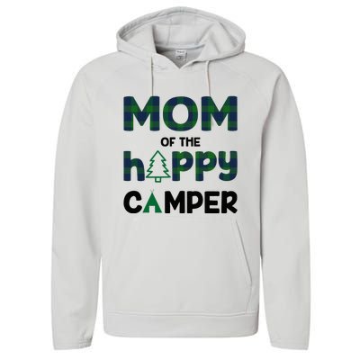 Mom of Happy Camper 1st Birthday Mom Performance Fleece Hoodie