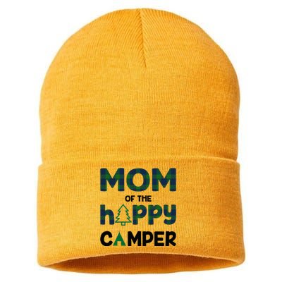 Mom of Happy Camper 1st Birthday Mom Sustainable Knit Beanie