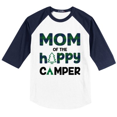 Mom of Happy Camper 1st Birthday Mom Baseball Sleeve Shirt