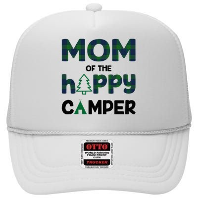 Mom of Happy Camper 1st Birthday Mom High Crown Mesh Back Trucker Hat