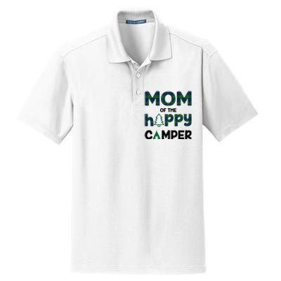 Mom of Happy Camper 1st Birthday Mom Dry Zone Grid Polo