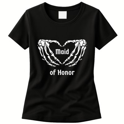 Maid Of Honor Halloween Bachelorette Party Engagement  Womens T-Shirt