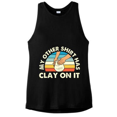 My Other Has Clay On It Pottery Potter Ceramicist Ladies PosiCharge Tri-Blend Wicking Tank