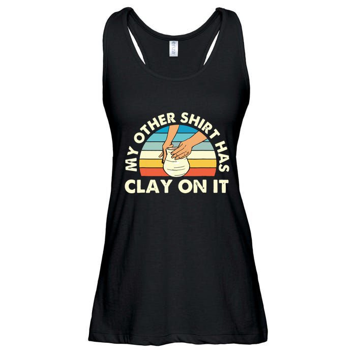 My Other Has Clay On It Pottery Potter Ceramicist Ladies Essential Flowy Tank