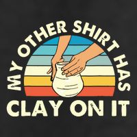 My Other Has Clay On It Pottery Potter Ceramicist Crop Fleece Hoodie
