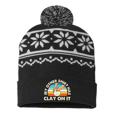 My Other Has Clay On It Pottery Potter Ceramicist USA-Made Snowflake Beanie