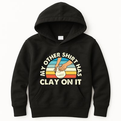 My Other Has Clay On It Pottery Potter Ceramicist Kids Hoodie