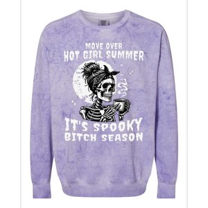 Move Over Hot Girl Summer Its Spooky Bitch Season Halloween Gift Colorblast Crewneck Sweatshirt