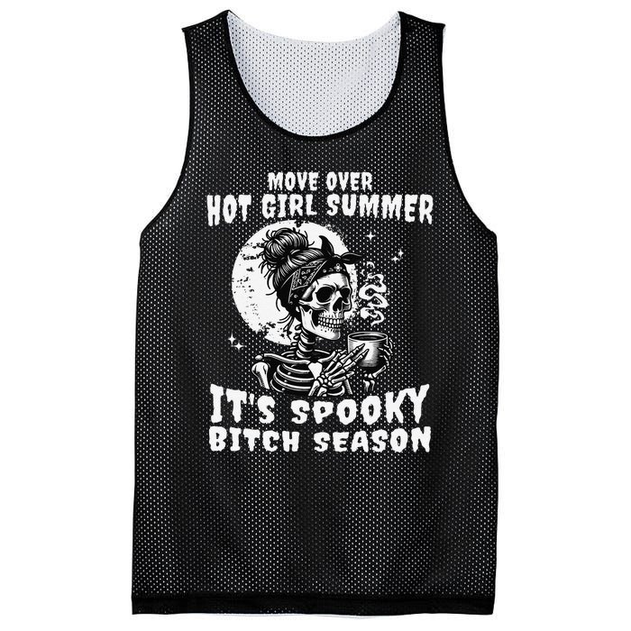 Move Over Hot Girl Summer Its Spooky Bitch Season Halloween Gift Mesh Reversible Basketball Jersey Tank