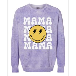 Mama One Happy Dude Birthday Theme Family Matching Colorblast Crewneck Sweatshirt