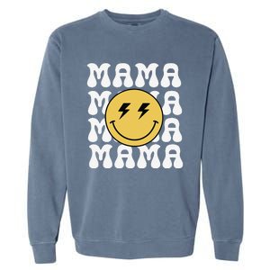 Mama One Happy Dude Birthday Theme Family Matching Garment-Dyed Sweatshirt