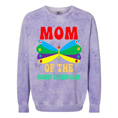 Mom Of Hungry Caterpillar Funny Cute Caterpillar Birthday Colorblast Crewneck Sweatshirt