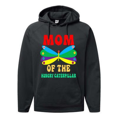 Mom Of Hungry Caterpillar Funny Cute Caterpillar Birthday Performance Fleece Hoodie