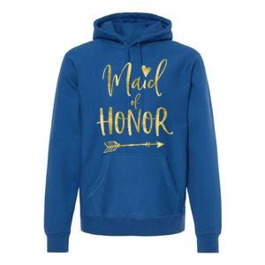 Maid Of Honor Gift With Dark Yellow Heart Premium Hoodie