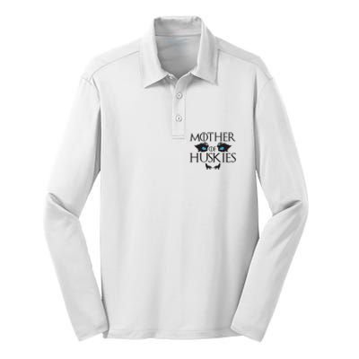 Mother of Huskies Siberian Husky Mom Silk Touch Performance Long Sleeve Polo