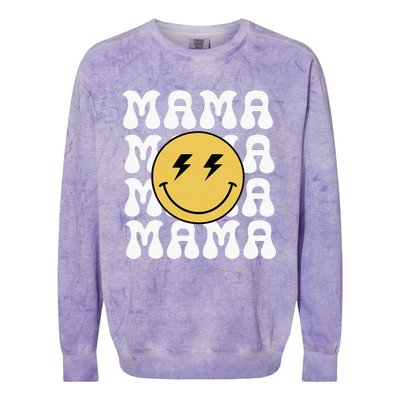 Mama One Happy Dude Birthday Theme Family Matching Colorblast Crewneck Sweatshirt