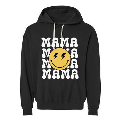 Mama One Happy Dude Birthday Theme Family Matching Garment-Dyed Fleece Hoodie