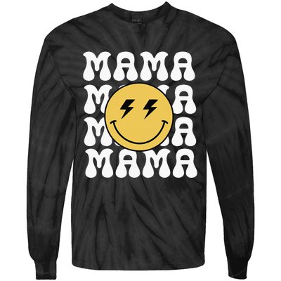 Mama One Happy Dude Birthday Theme Family Matching Tie-Dye Long Sleeve Shirt