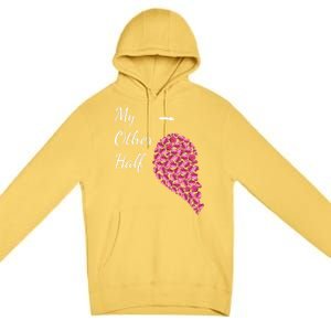 My Other Half Gift Pink Roses Half Heart Valentines Couples Meaningful Gift Premium Pullover Hoodie