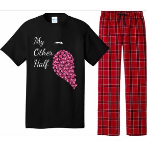 My Other Half Gift Pink Roses Half Heart Valentines Couples Meaningful Gift Pajama Set