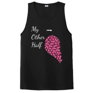 My Other Half Gift Pink Roses Half Heart Valentines Couples Meaningful Gift PosiCharge Competitor Tank