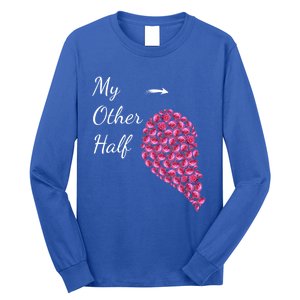 My Other Half Gift Pink Roses Half Heart Valentines Couples Meaningful Gift Long Sleeve Shirt