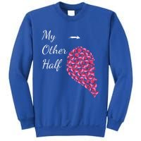 My Other Half Gift Pink Roses Half Heart Valentines Couples Meaningful Gift Sweatshirt