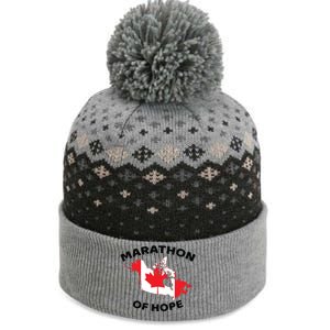 Marathon Of Hope Canada Flag Canadian Maple Leaf The Baniff Cuffed Pom Beanie