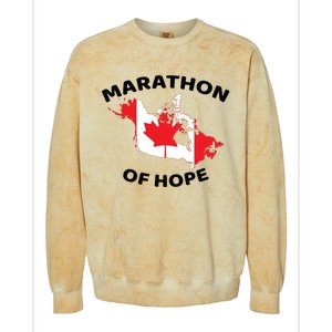 Marathon Of Hope Canada Flag Canadian Maple Leaf Colorblast Crewneck Sweatshirt