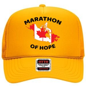 Marathon Of Hope Canada Flag Canadian Maple Leaf High Crown Mesh Back Trucker Hat