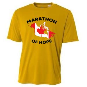 Marathon Of Hope Canada Flag Canadian Maple Leaf Cooling Performance Crew T-Shirt