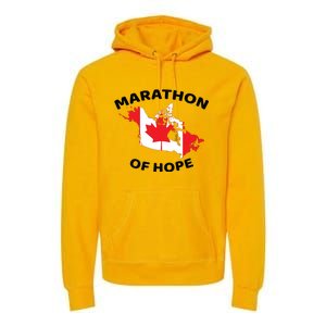 Marathon Of Hope Canada Flag Canadian Maple Leaf Premium Hoodie