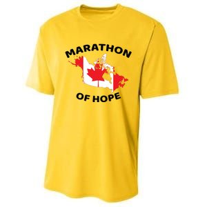 Marathon Of Hope Canada Flag Canadian Maple Leaf Performance Sprint T-Shirt