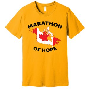 Marathon Of Hope Canada Flag Canadian Maple Leaf Premium T-Shirt