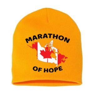 Marathon Of Hope Canada Flag Canadian Maple Leaf Short Acrylic Beanie