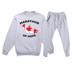 Marathon Of Hope Canada Flag Canadian Maple Leaf Premium Crewneck Sweatsuit Set