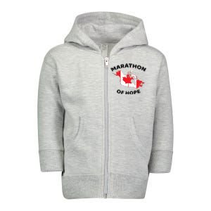 Marathon Of Hope Canada Flag Canadian Maple Leaf Toddler Zip Fleece Hoodie