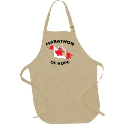 Marathon Of Hope Canada Flag Canadian Maple Leaf Full-Length Apron With Pockets