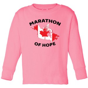 Marathon Of Hope Canada Flag Canadian Maple Leaf Toddler Long Sleeve Shirt