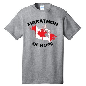 Marathon Of Hope Canada Flag Canadian Maple Leaf Tall T-Shirt