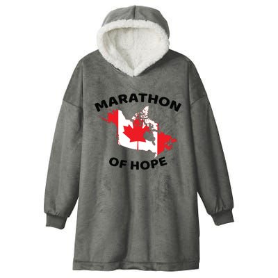 Marathon Of Hope Canada Flag Canadian Maple Leaf Hooded Wearable Blanket