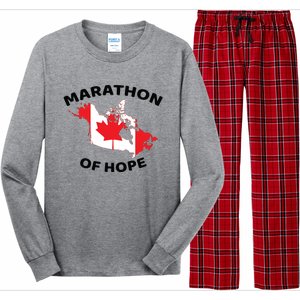 Marathon Of Hope Canada Flag Canadian Maple Leaf Long Sleeve Pajama Set