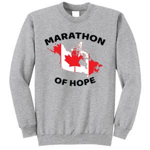 Marathon Of Hope Canada Flag Canadian Maple Leaf Tall Sweatshirt