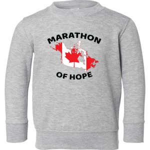 Marathon Of Hope Canada Flag Canadian Maple Leaf Toddler Sweatshirt