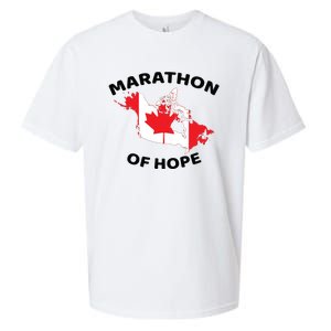 Marathon Of Hope Canada Flag Canadian Maple Leaf Sueded Cloud Jersey T-Shirt