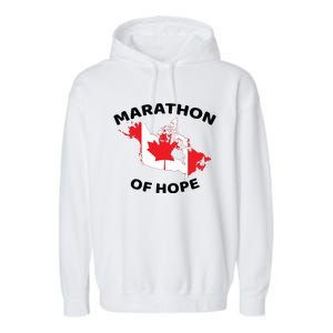 Marathon Of Hope Canada Flag Canadian Maple Leaf Garment-Dyed Fleece Hoodie